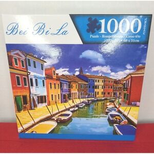 Bei Bi La_WHARF TOWN Victorian Houses Boats in‎ Canal 1000pc Jigsaw Puzzle